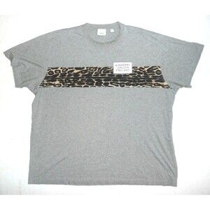 Burberry London England Men’s Kempster Leopard Stripe Logo Graphic Tee Size XXL